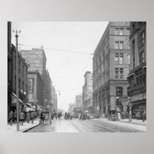  Kansas City Walnut Street in 1906 Poster