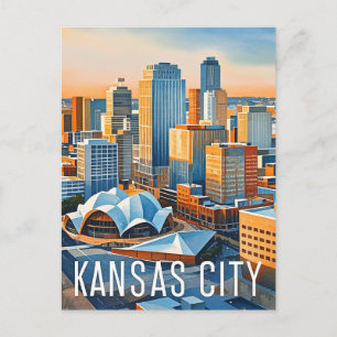 Kansas City Water kleur Briefkaart