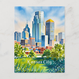 Kansas City waterverf Briefkaart
