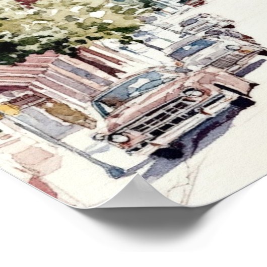 Kansas City Waterverf Schilderij Reizen Poster (Hoek)