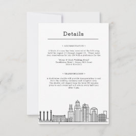 Kansas City Wedding | Details van tweeledige gast Kaart