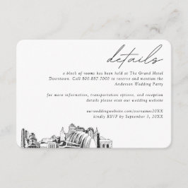 Kansas City Wedding Hotel Kamer Blok Details Informatiekaartje