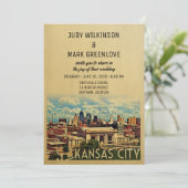 Kansas City Wedding Invitation Missouri Kaart (Staand voorkant)