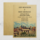 Kansas City Wedding Invitation Missouri Kaart (Voorkant / Achterkant)