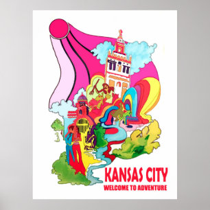 Kansas city, welkom bij hippy avontuur poster