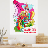 Kansas City, welkom in hippy avontuur Poster (Keuken)
