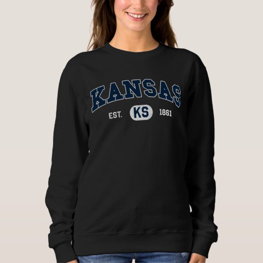 Kansas Classic Collegiate Varsity Style COZY Kansa Trui (Voorkant)