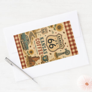 Kansas Coffee Stop Route 66 Charme Rechthoekige Sticker