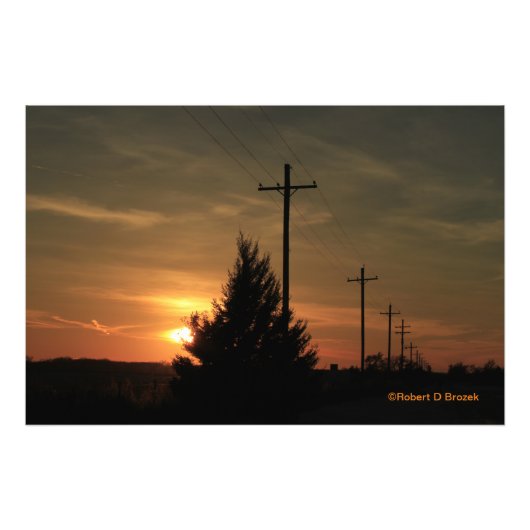 Kansas Colorful Sunset Foto Uitbreiding Afdruk (Voorkant)