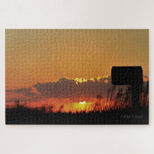 Kansas Colorful Sunset met Clouds Puzzle Legpuzzel