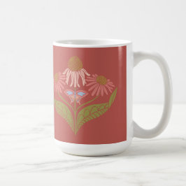 Kansas Cone Bloemen 15 oz, Roze, Koraal, Groen Koffiemok