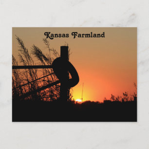 Kansas Country Farmland Sunset Briefkaart