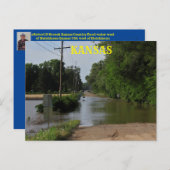 Kansas Country Flood Water Post Kaart (Voorkant / Achterkant)