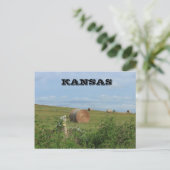Kansas Country Hay Bale in een veld Post Kaart (Staand voorkant)