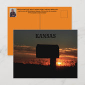 Kansas Country Mailbox Silhouette Post Kaart (Voorkant / Achterkant)