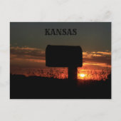 Kansas Country Mailbox Silhouette Post Kaart (Voorkant)