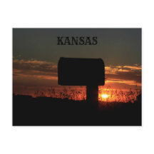 Kansas Country Mailbox Silhouette Post Kaart