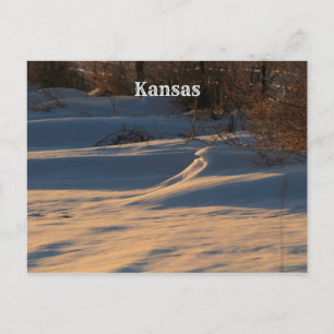 Kansas Country Snow Drifts Post Kaart