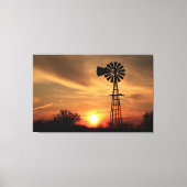 Kansas Country Windmill Canvas Afdruk (Voorkant)