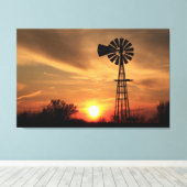 Kansas Country Windmill Canvas Afdruk (Insitu (Houten vloer))