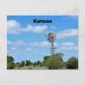 Kansas Country Windmill met blauwe lucht. Briefkaart (Voorkant)