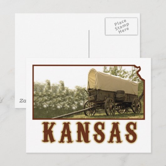 Kansas Covered Wagon Briefkaart (Voorkant / Achterkant)