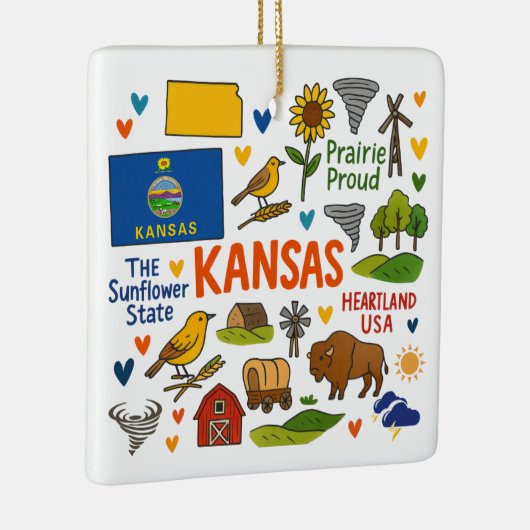 Kansas Custom Family Trip Christmas Keramisch Ornament (Rechts)