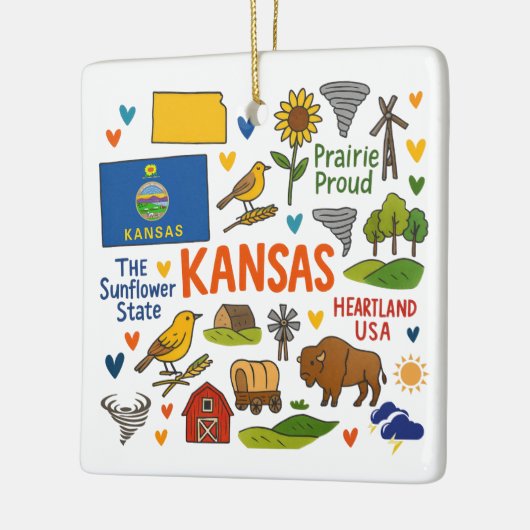 Kansas Custom Family Trip Christmas Keramisch Ornament (Links)