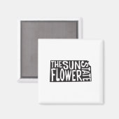 Kansas: De staat Zonnebloem Magneet (Voorkant / Achterkant)