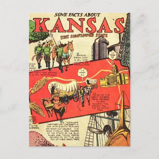 Kansas de Sunflower State Briefkaart (Voorkant)