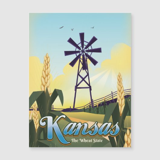 Kansas "de Tarwe Staat" reisposter. (Voorkant)
