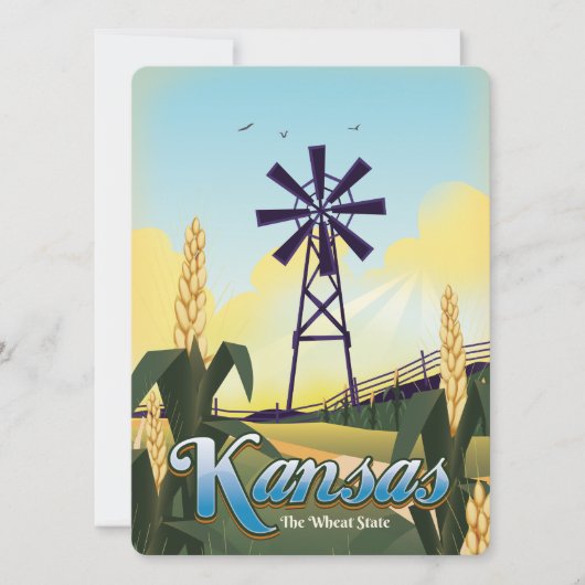 Kansas "de Tarwe Staat" reisposter. (Voorkant)