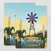 Kansas "de Tarwe Staat" reisposter. (Voorkant / Achterkant)