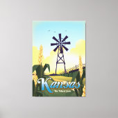 Kansas "de Tarwe Staat" reisposter. Canvas Afdruk (Voorkant)