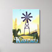 Kansas "de Tarwe Staat" reisposter. Canvas Afdruk (Voorkant)
