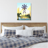 Kansas "de Tarwe Staat" reisposter. Canvas Afdruk (Insitu (Slaapkamer))