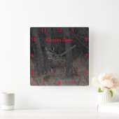 Kansas Deer CLOCK Vierkante Klok (Huis)