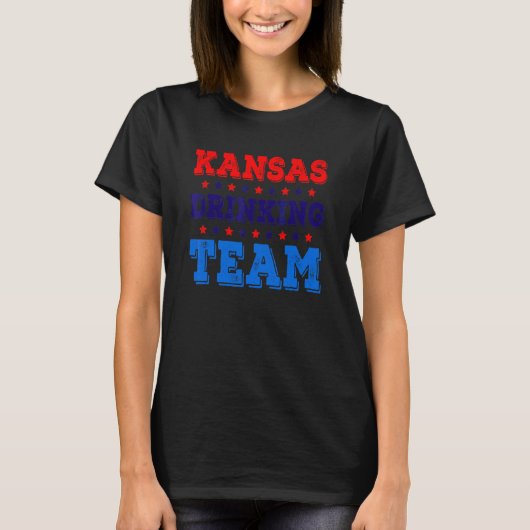 Kansas Drankteam Staatstrots Bier Drinken T-shirt (Voorkant)