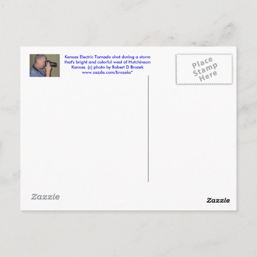 Kansas Electrical Tornado POST CARD! Briefkaart (Achterkant)