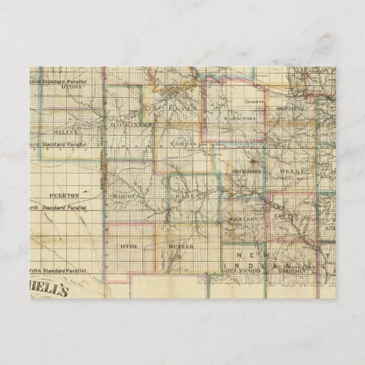 Kansas en de goudmijnen briefkaart (Voorkant)