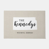 Kansas Family Monogram State Doormat Deurmat (Voorkant)