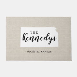 Kansas Family Monogram State Doormat Deurmat