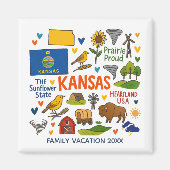 Kansas Family Trip Keepsake Personalized Magneet (Voorkant)