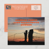 Kansas Fence Line Silhouette Sunset Briefkaart (Voorkant / Achterkant)