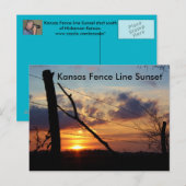 Kansas Fence Line Sunset Post Card Briefkaart (Voorkant / Achterkant)
