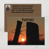 Kansas Fence Line Sunset Post Kaart (Voorkant / Achterkant)