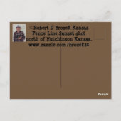 Kansas Fence Line Sunset Post Kaart (Achterkant)