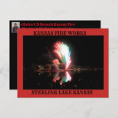 Kansas Fire Works bij Night Post Kaart (Voorkant / Achterkant)