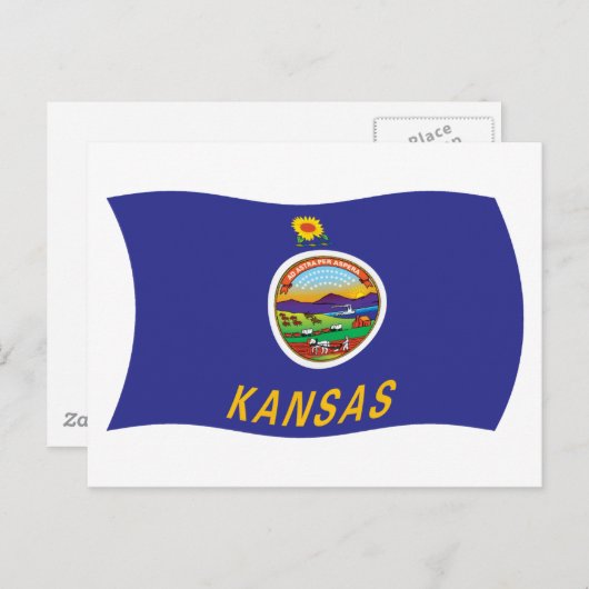 Kansas Flag Briefkaart (Voorkant / Achterkant)