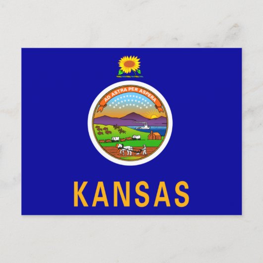 Kansas Flag Briefkaart (Voorkant)